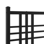 vidaXL Tăblie de pat metalică, negru, 200 cm