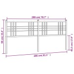 vidaXL Tăblie de pat metalică, negru, 200 cm