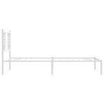 vidaXL Cadru de pat din metal cu tăblie, alb, 107x203 cm
