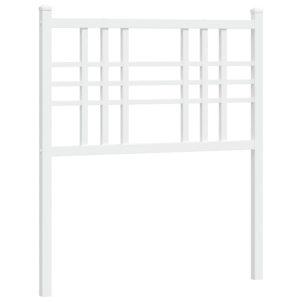 vidaXL Tăblie de pat metalică, alb, 75 cm