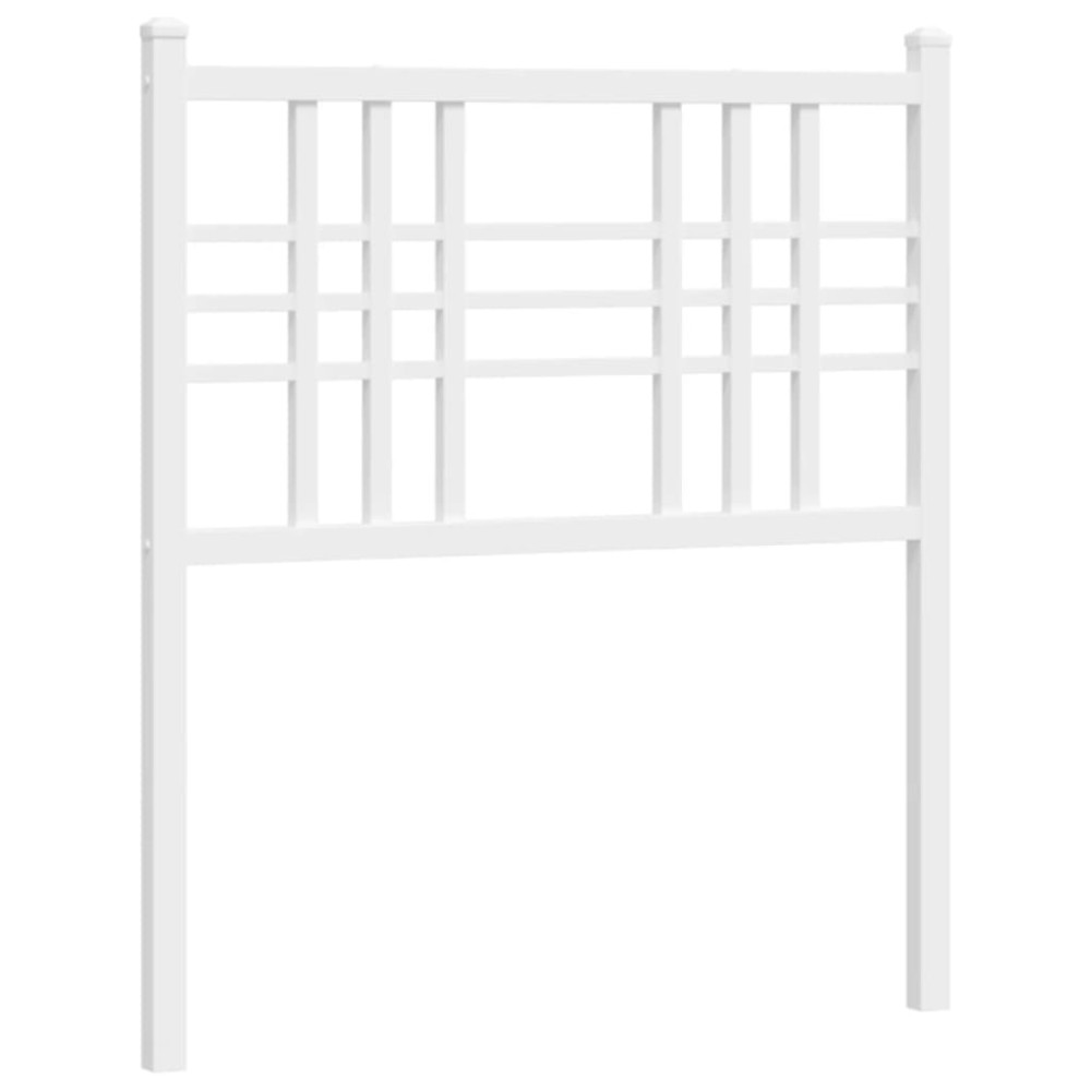 vidaXL Tăblie de pat metalică, alb, 80 cm