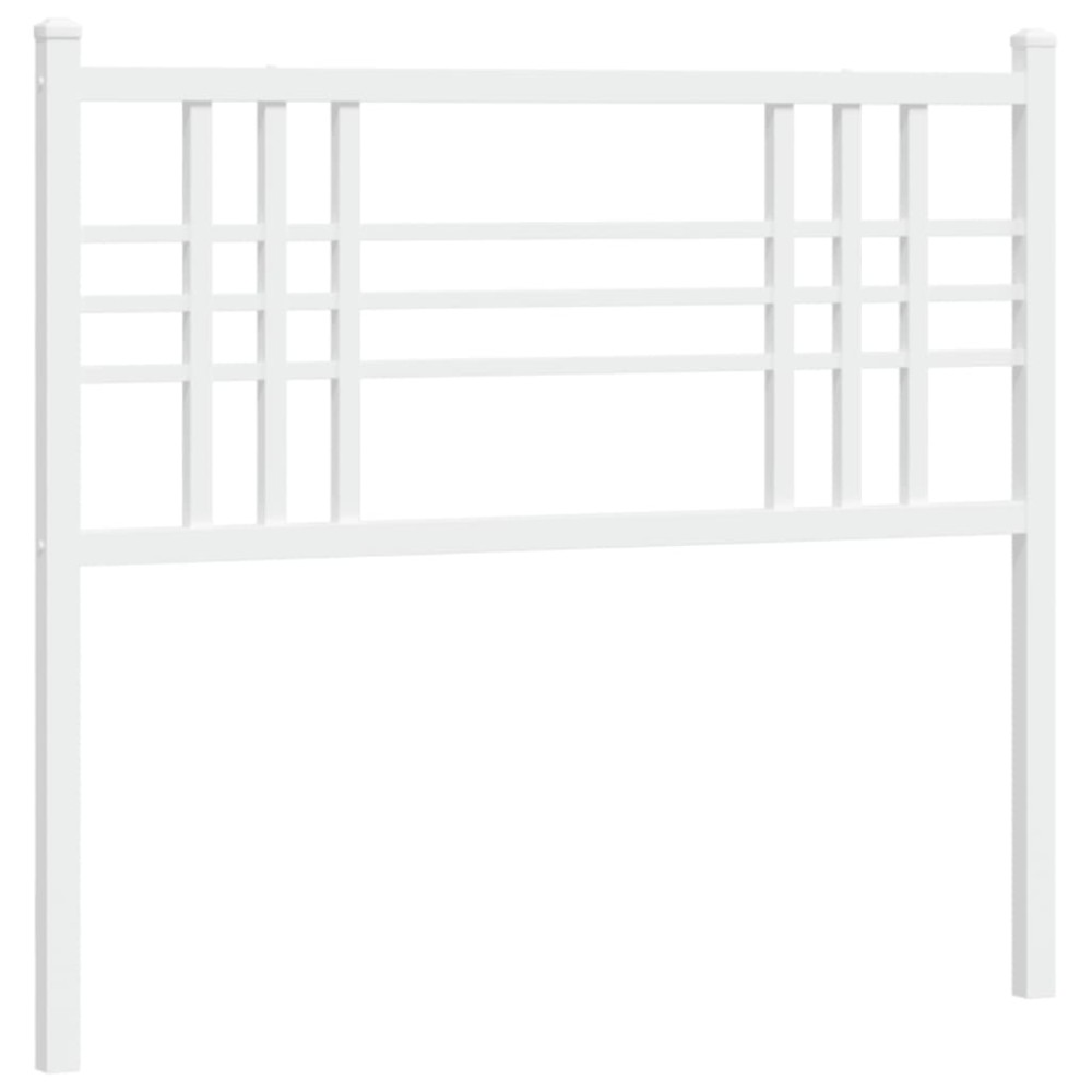 vidaXL Tăblie de pat metalică, alb, 100 cm