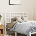 vidaXL Tăblie de pat metalică, alb, 100 cm