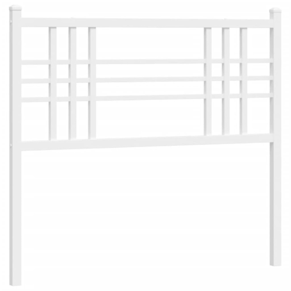 vidaXL Tăblie de pat metalică, alb, 107 cm