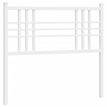 vidaXL Tăblie de pat metalică, alb, 107 cm
