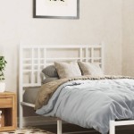 vidaXL Tăblie de pat metalică, alb, 107 cm