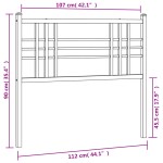 vidaXL Tăblie de pat metalică, alb, 107 cm