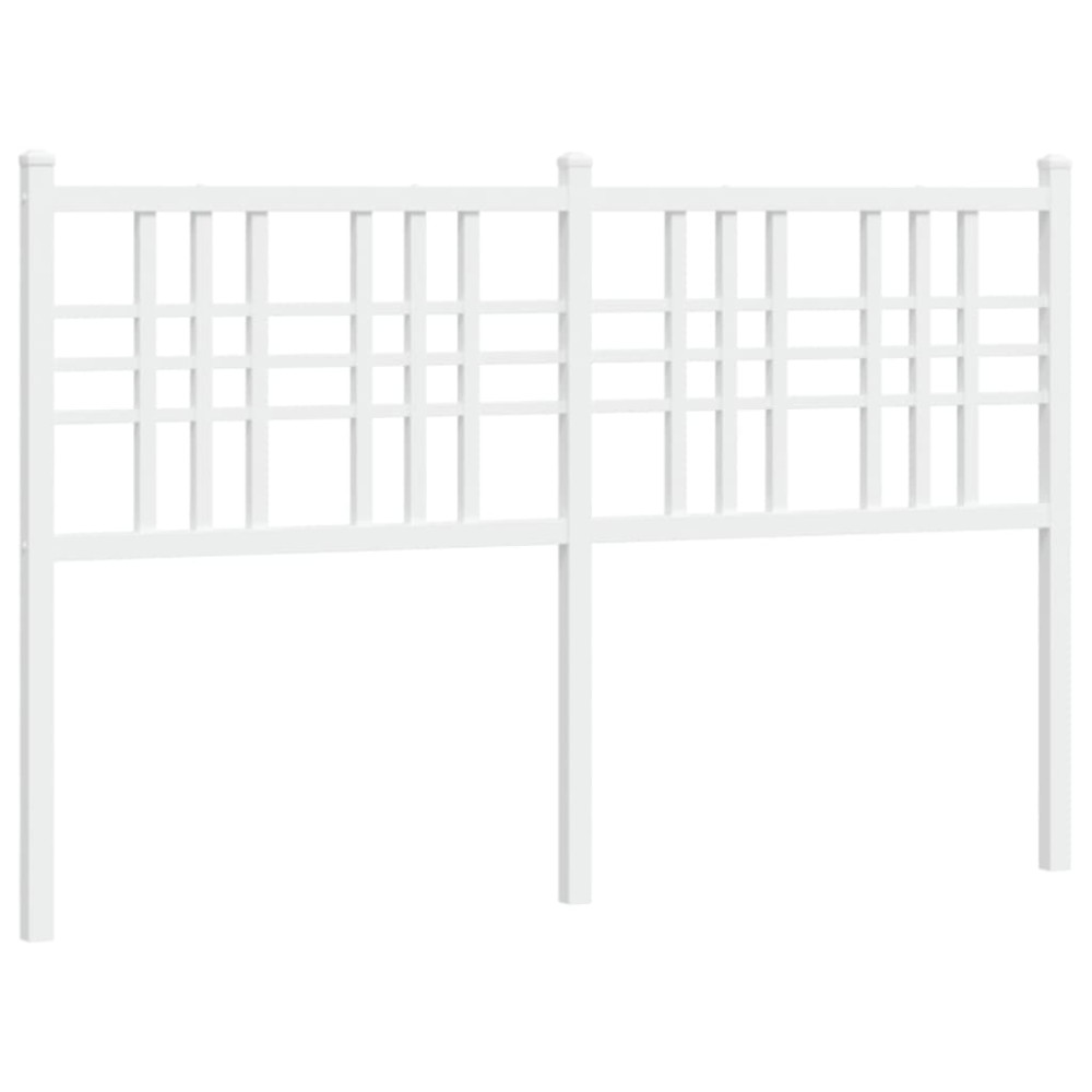 vidaXL Tăblie de pat metalică, alb, 120 cm