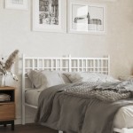 vidaXL Tăblie de pat metalică, alb, 120 cm