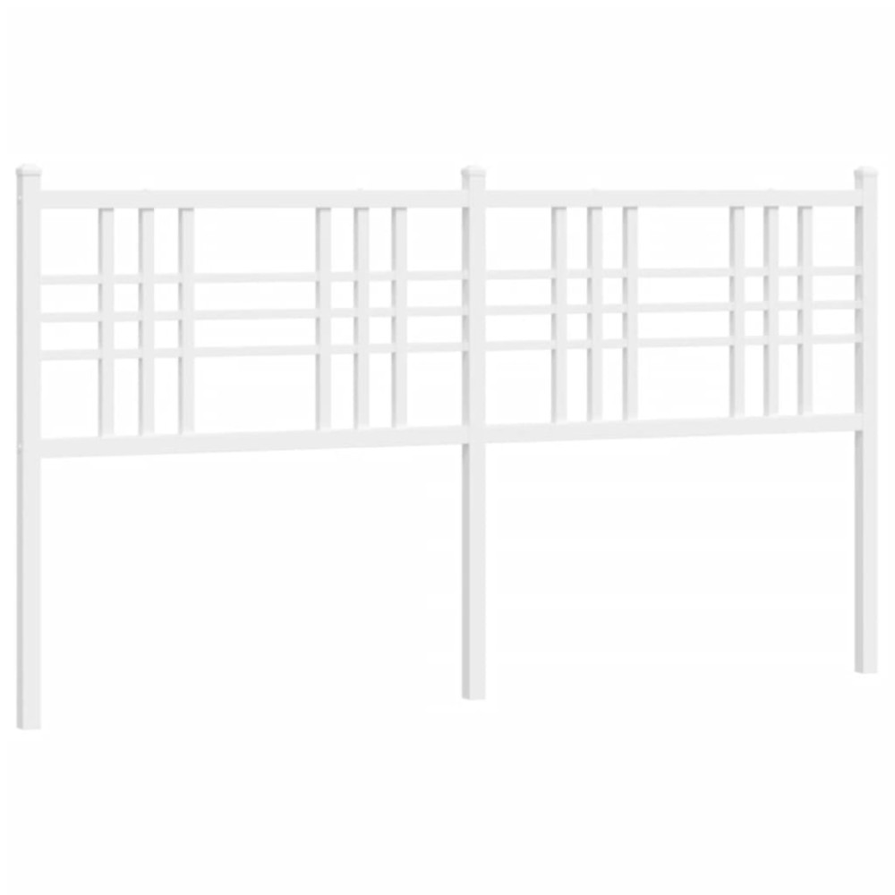 vidaXL Tăblie de pat metalică, alb, 150 cm