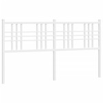 vidaXL Tăblie de pat metalică, alb, 150 cm
