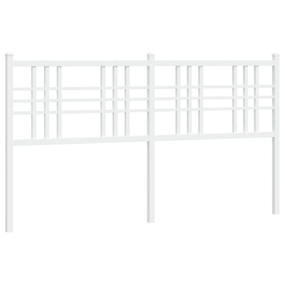 vidaXL Tăblie de pat metalică, alb, 160 cm
