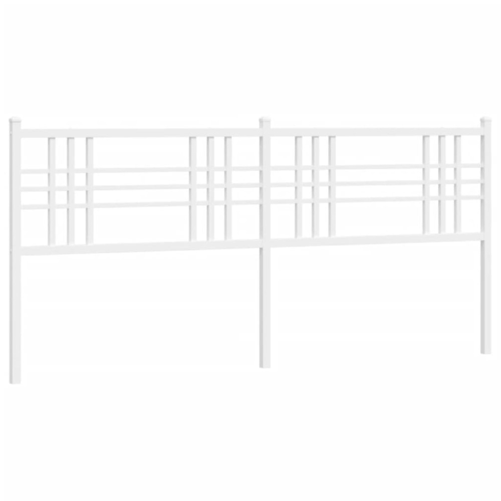 vidaXL Tăblie de pat metalică, alb, 200 cm