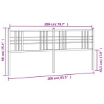 vidaXL Tăblie de pat metalică, alb, 200 cm vidaXL Tăblie de pat metalică, alb, 200 cm
