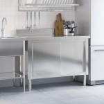 vidaXL Masă de lucru de bucătărie cu uși glisante, oțel inoxidabil vidaXL Masă de lucru de bucătărie cu uși glisante, oțel inoxidabil