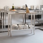 vidaXL Masă de lucru pentru bucătărie, 110x30x85 cm, oțel inoxidabil vidaXL Masă de lucru pentru bucătărie, 110x30x85 cm, oțel inoxidabil