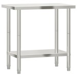 vidaXL Masă de lucru pentru bucătărie, 82,5x55x85 cm, oțel inoxidabil vidaXL Masă de lucru pentru bucătărie, 82,5x55x85 cm, oțel inoxidabil
