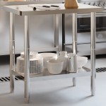 vidaXL Masă de lucru pentru bucătărie, 82,5x55x85 cm, oțel inoxidabil vidaXL Masă de lucru pentru bucătărie, 82,5x55x85 cm, oțel inoxidabil