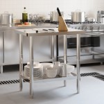 vidaXL Masă de lucru pentru bucătărie, 82,5x55x85 cm, oțel inoxidabil vidaXL Masă de lucru pentru bucătărie, 82,5x55x85 cm, oțel inoxidabil