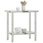 vidaXL Masă de lucru pentru bucătărie, 82,5x55x85 cm, oțel inoxidabil vidaXL Masă de lucru pentru bucătărie, 82,5x55x85 cm, oțel inoxidabil