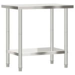 vidaXL Masă de lucru pentru bucătărie, 82,5x55x85 cm, oțel inoxidabil vidaXL Masă de lucru pentru bucătărie, 82,5x55x85 cm, oțel inoxidabil