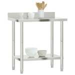vidaXL Masă de lucru bucătărie bordură antistropire 82,5x55x93 cm oțel vidaXL Masă de lucru bucătărie bordură antistropire 82,5x55x93 cm oțel