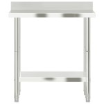vidaXL Masă de lucru bucătărie bordură antistropire 82,5x55x93 cm oțel vidaXL Masă de lucru bucătărie bordură antistropire 82,5x55x93 cm oțel
