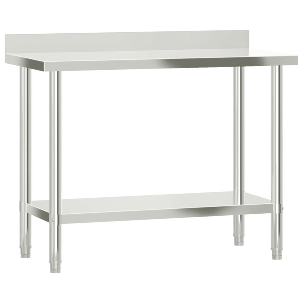 vidaXL Masă de lucru bucătărie bordură antistropire 110x55x93 cm oțel