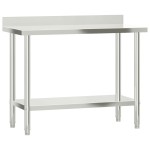 vidaXL Masă de lucru bucătărie bordură antistropire 110x55x93 cm oțel vidaXL Masă de lucru bucătărie bordură antistropire 110x55x93 cm oțel
