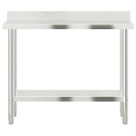 vidaXL Masă de lucru bucătărie bordură antistropire 110x55x93 cm oțel vidaXL Masă de lucru bucătărie bordură antistropire 110x55x93 cm oțel