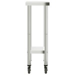 vidaXL Masă de lucru bucătărie cu roți, 55x30x85 cm, oțel inoxidabil vidaXL Masă de lucru bucătărie cu roți, 55x30x85 cm, oțel inoxidabil