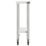 vidaXL Masă de lucru bucătărie cu roți, 82,5x30x85 cm, oțel inoxidabil vidaXL Masă de lucru bucătărie cu roți, 82,5x30x85 cm, oțel inoxidabil