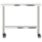 vidaXL Masă de lucru bucătărie cu roți, 100x30x85 cm, oțel inoxidabil vidaXL Masă de lucru bucătărie cu roți, 100x30x85 cm, oțel inoxidabil