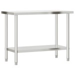 vidaXL Masă de lucru pentru bucătărie, 110x55x85 cm, oțel inoxidabil vidaXL Masă de lucru pentru bucătărie, 110x55x85 cm, oțel inoxidabil