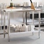 vidaXL Masă de lucru pentru bucătărie, 110x55x85 cm, oțel inoxidabil vidaXL Masă de lucru pentru bucătărie, 110x55x85 cm, oțel inoxidabil