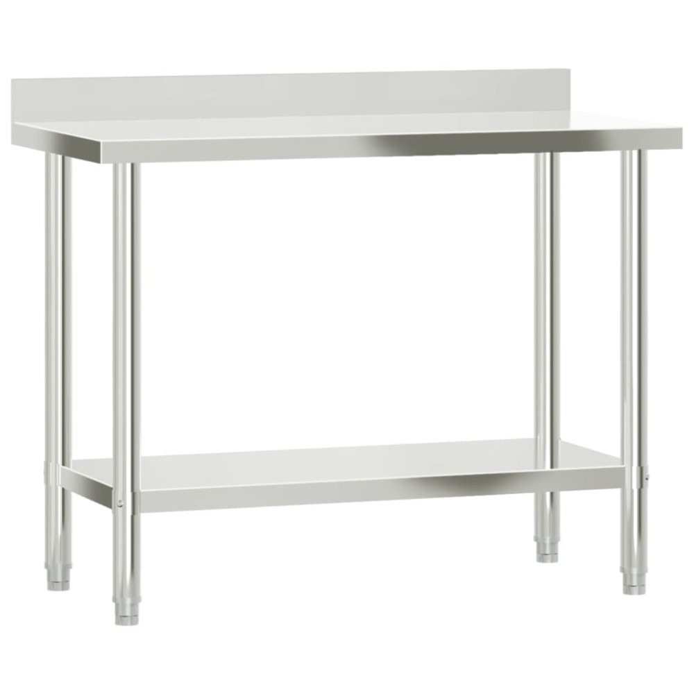 vidaXL Masă de lucru bucătărie bordură antistropire 110x55x93 cm oțel
