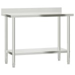 vidaXL Masă de lucru bucătărie bordură antistropire 110x55x93 cm oțel vidaXL Masă de lucru bucătărie bordură antistropire 110x55x93 cm oțel