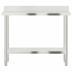 vidaXL Masă de lucru bucătărie bordură antistropire 110x55x93 cm oțel vidaXL Masă de lucru bucătărie bordură antistropire 110x55x93 cm oțel