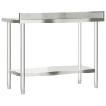 vidaXL Masă de lucru bucătărie bordură antistropire 110x55x93 cm oțel vidaXL Masă de lucru bucătărie bordură antistropire 110x55x93 cm oțel