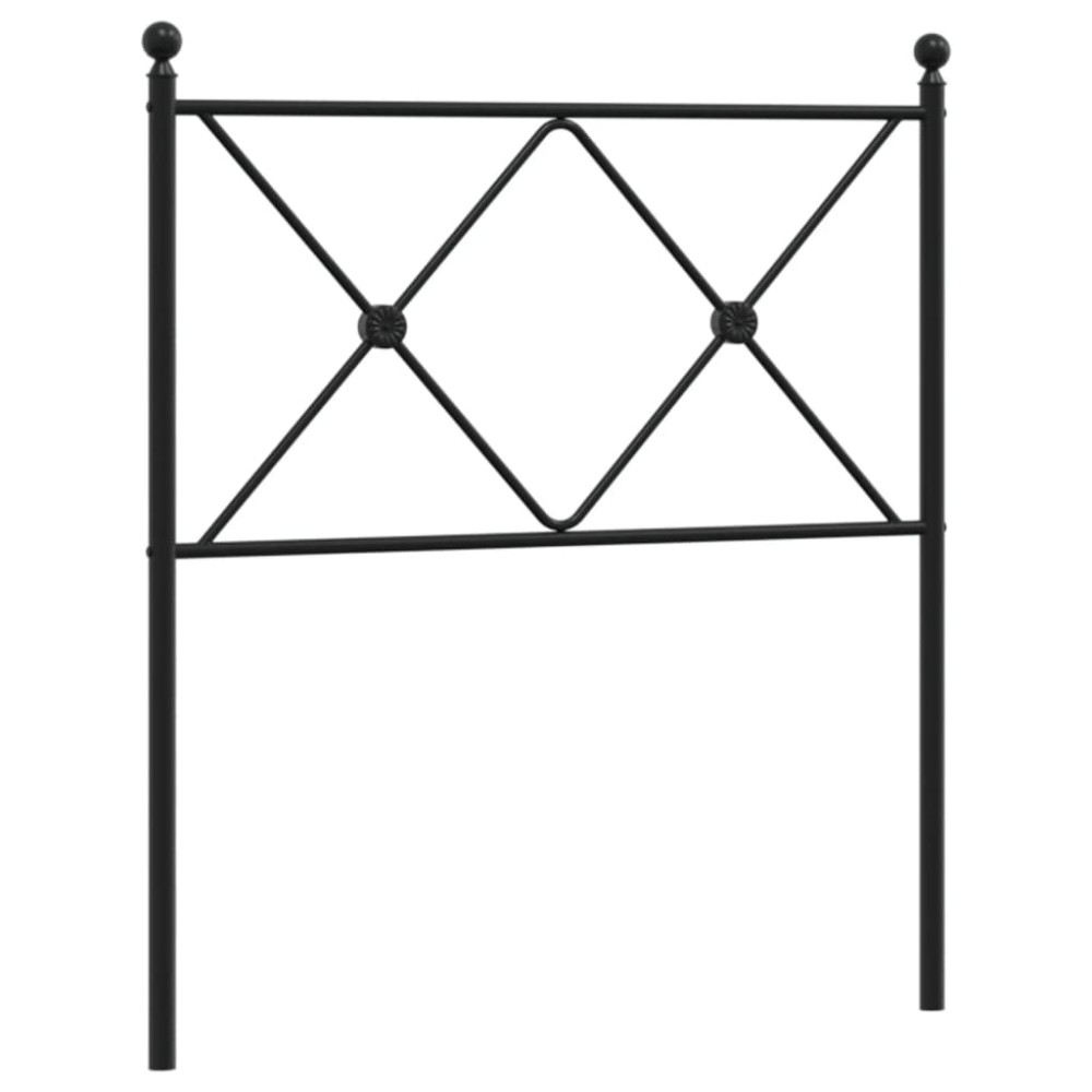 vidaXL Tăblie de pat metalică, negru, 75 cm