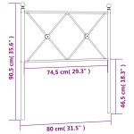 vidaXL Tăblie de pat metalică, negru, 75 cm