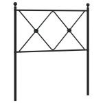 vidaXL Tăblie de pat metalică, negru, 80 cm