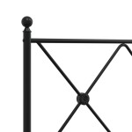 vidaXL Tăblie de pat metalică, negru, 80 cm