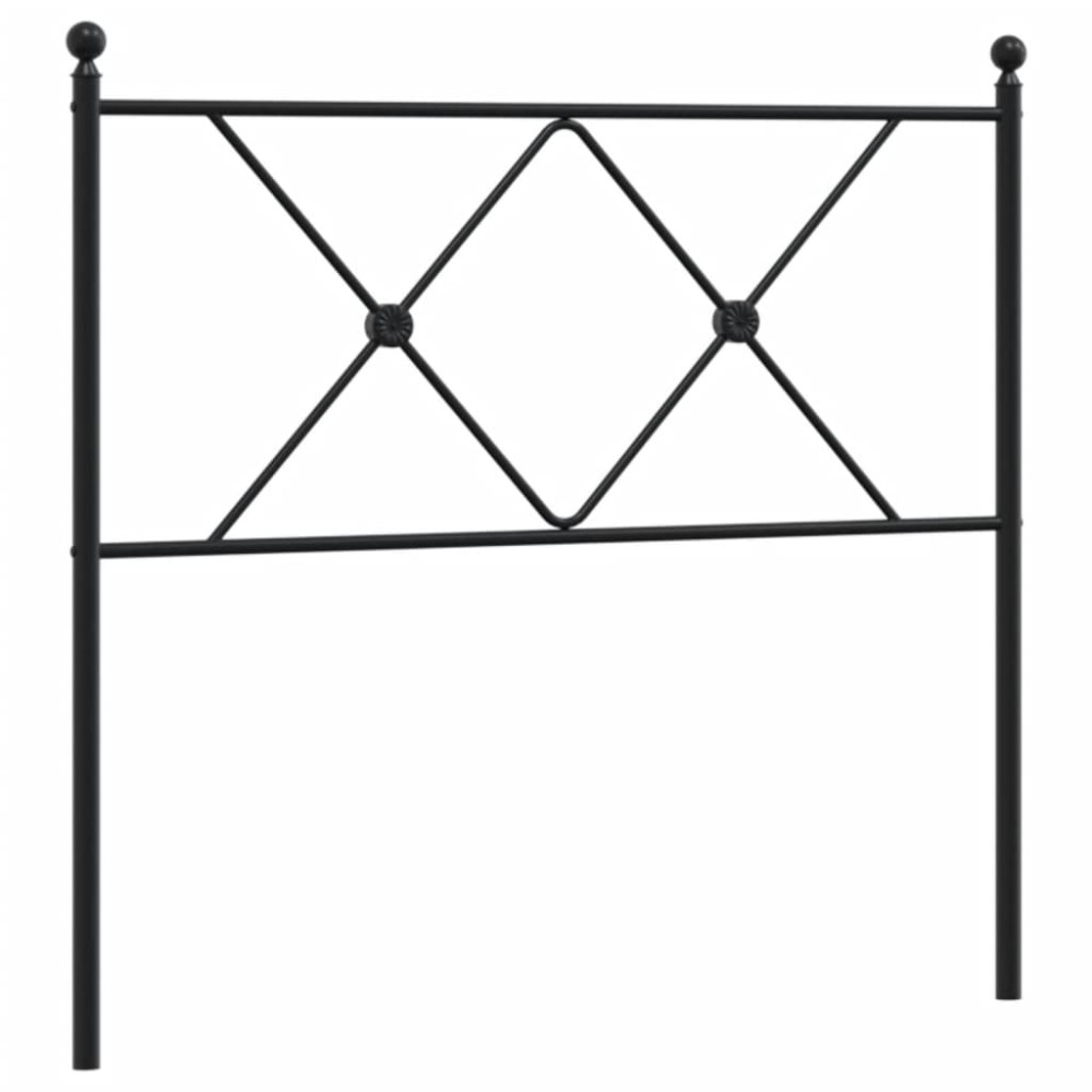 vidaXL Tăblie de pat metalică, negru, 90 cm