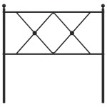 vidaXL Tăblie de pat metalică, negru, 90 cm
