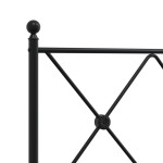 vidaXL Tăblie de pat metalică, negru, 90 cm