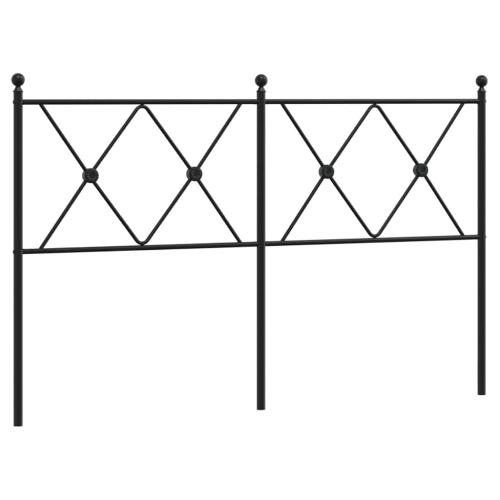 vidaXL Tăblie de pat metalică, negru, 137 cm