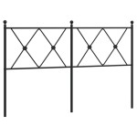 vidaXL Tăblie de pat metalică, negru, 137 cm