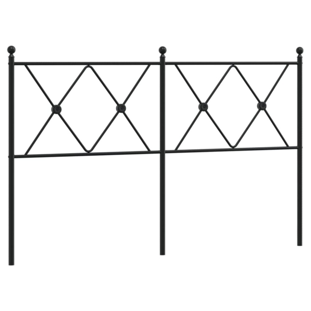 vidaXL Tăblie de pat metalică, negru, 140 cm