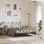 vidaXL Tăblie de pat metalică, negru, 140 cm vidaXL Tăblie de pat metalică, negru, 140 cm